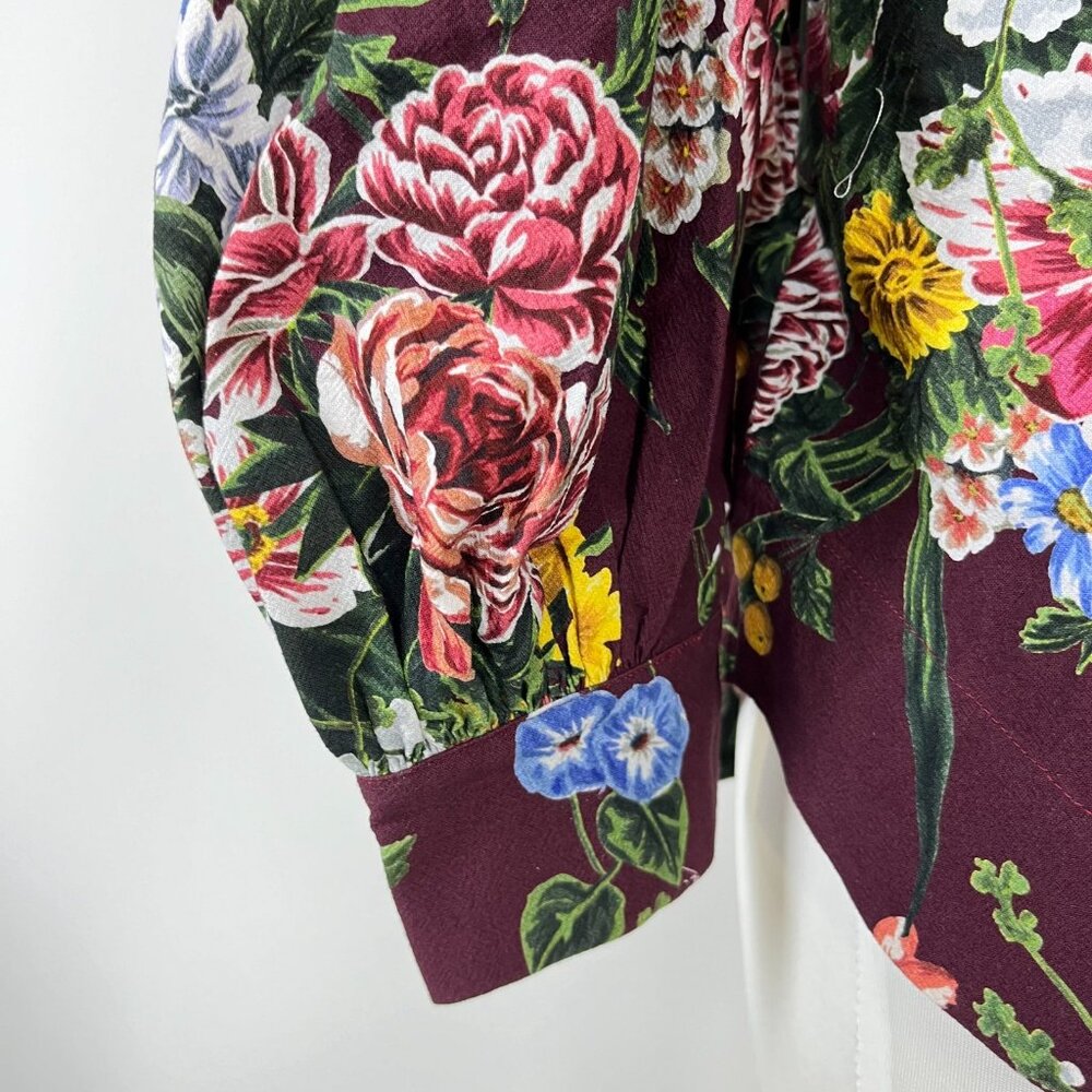 $395 NWOT SEE BY CHLOÉ Floral Print Cotton Top Blouse Size 40 Multicolor - Picture 11 of 16